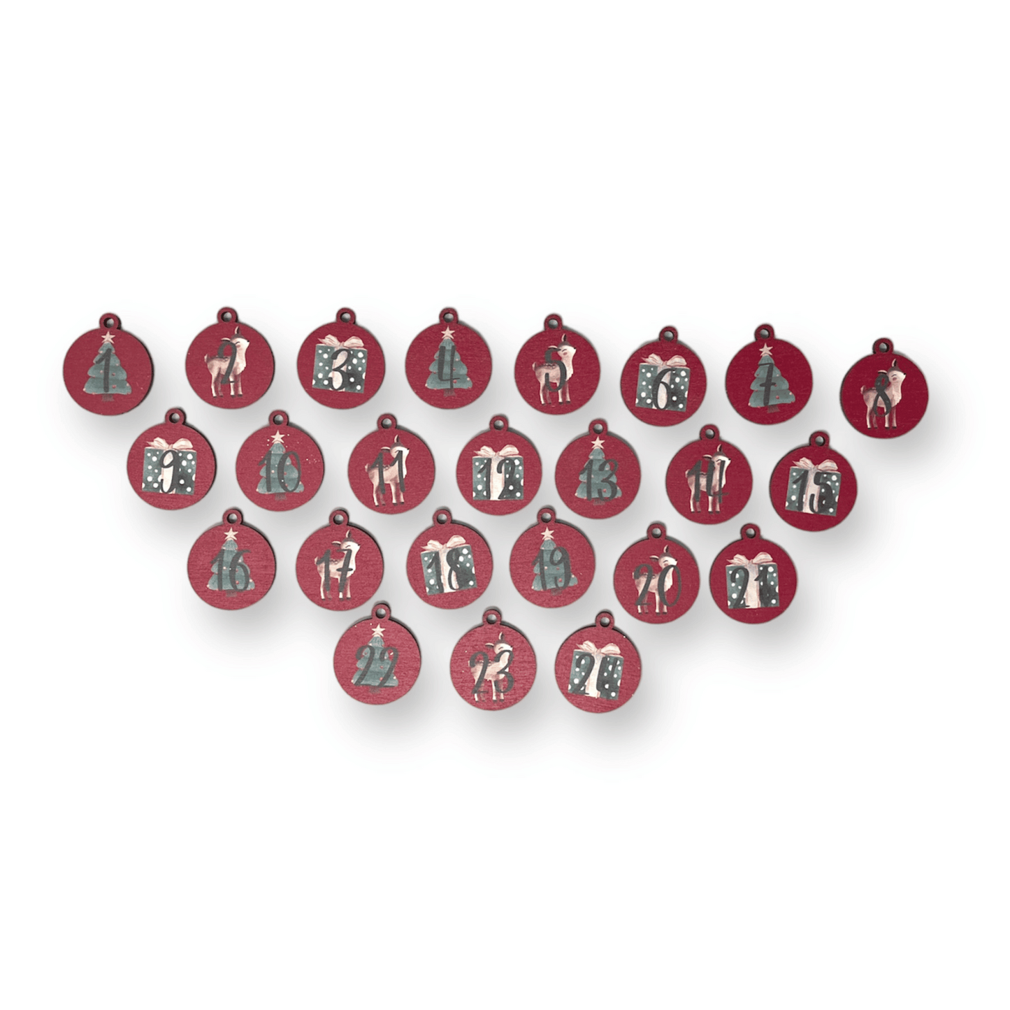 Adventskalender mit Wunschnamen - Weihnachtsmann rot