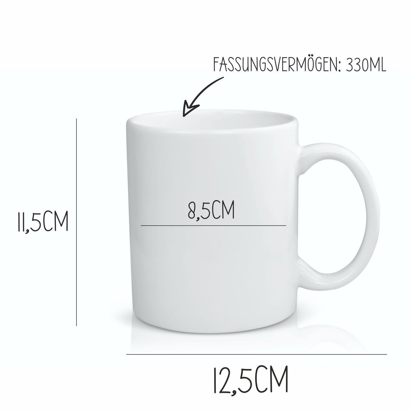 Becher Set mit Herzchen und Wunschtext