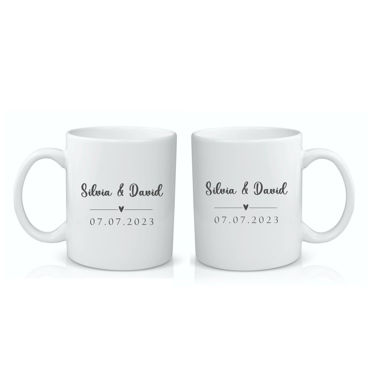 Becher Set mit Herzchen und Wunschtext