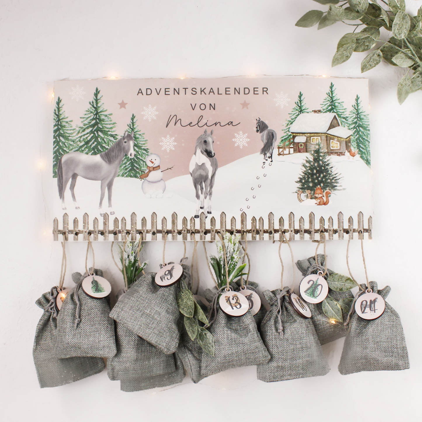 Adventskalender mit Wunschnamen - Pferd