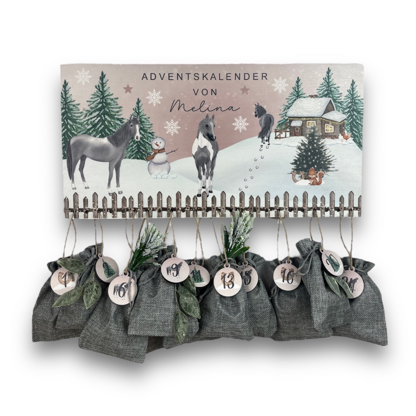 Adventskalender mit Wunschnamen - Pferd
