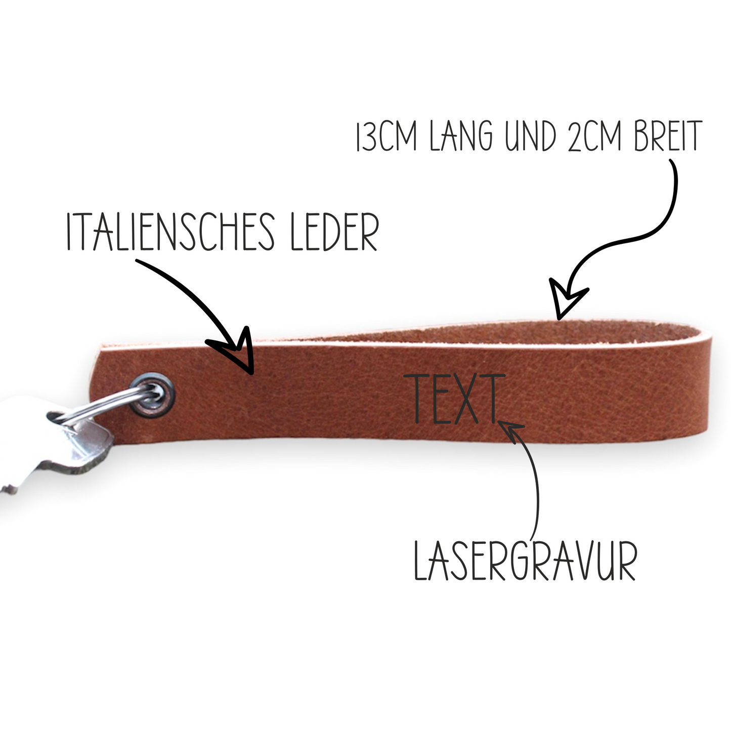 Leder Schlüsselanhänger schmal - beste Mama
