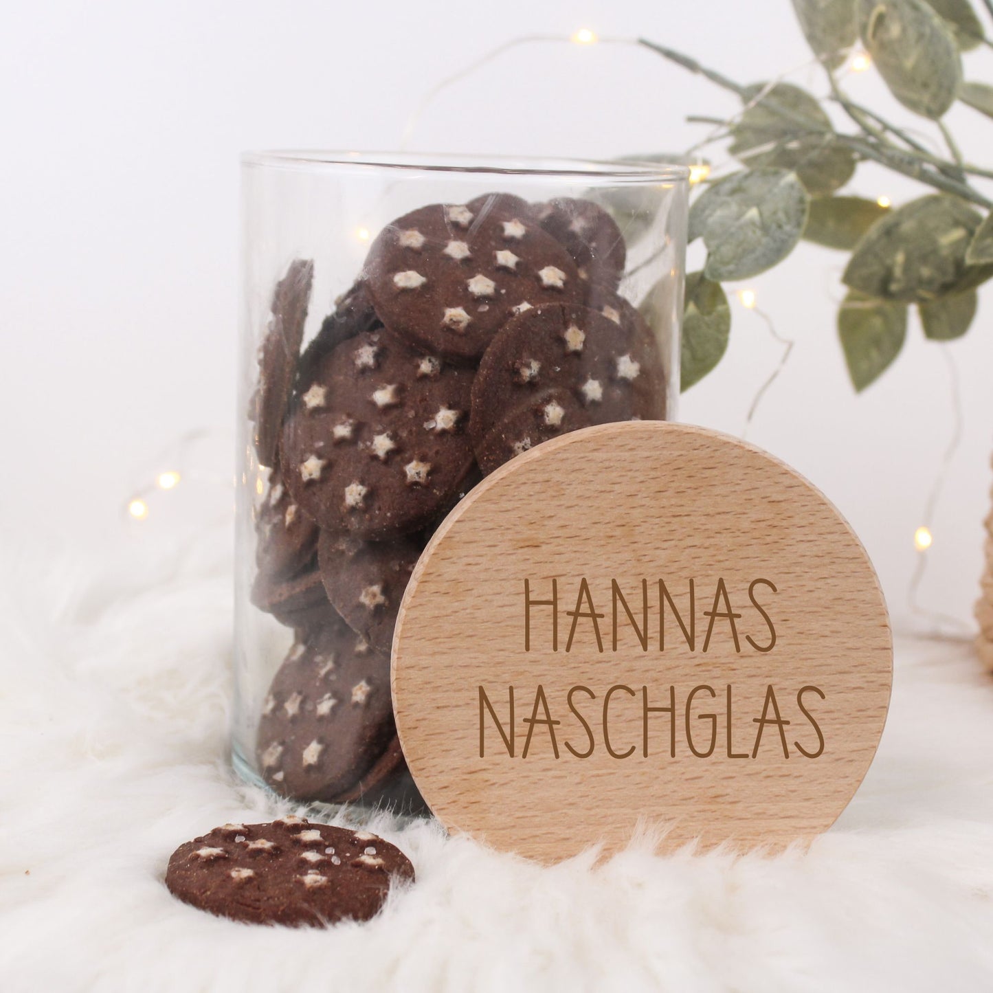 Keksglas 880ml mit Holzdeckel - mit deiner WUNSCHGRAVUR