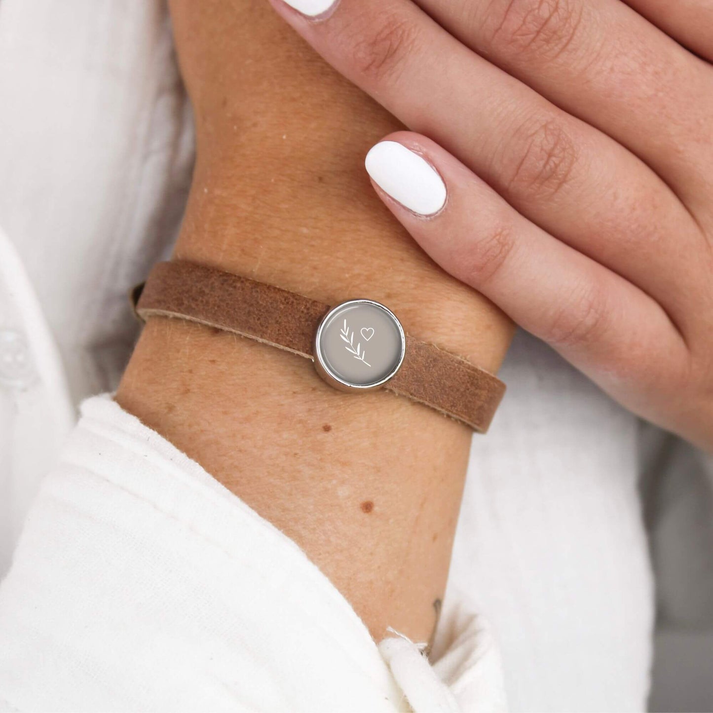Lederarmband einfach hellbraun