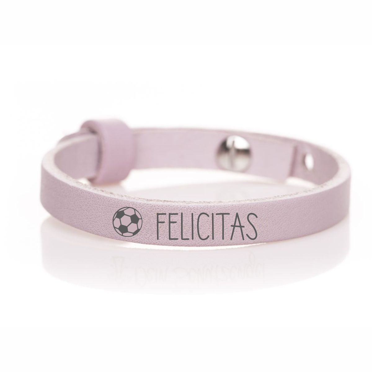 Lederarmband SOS einfach rosa mit Wunschgravur und Holzkarte Stift