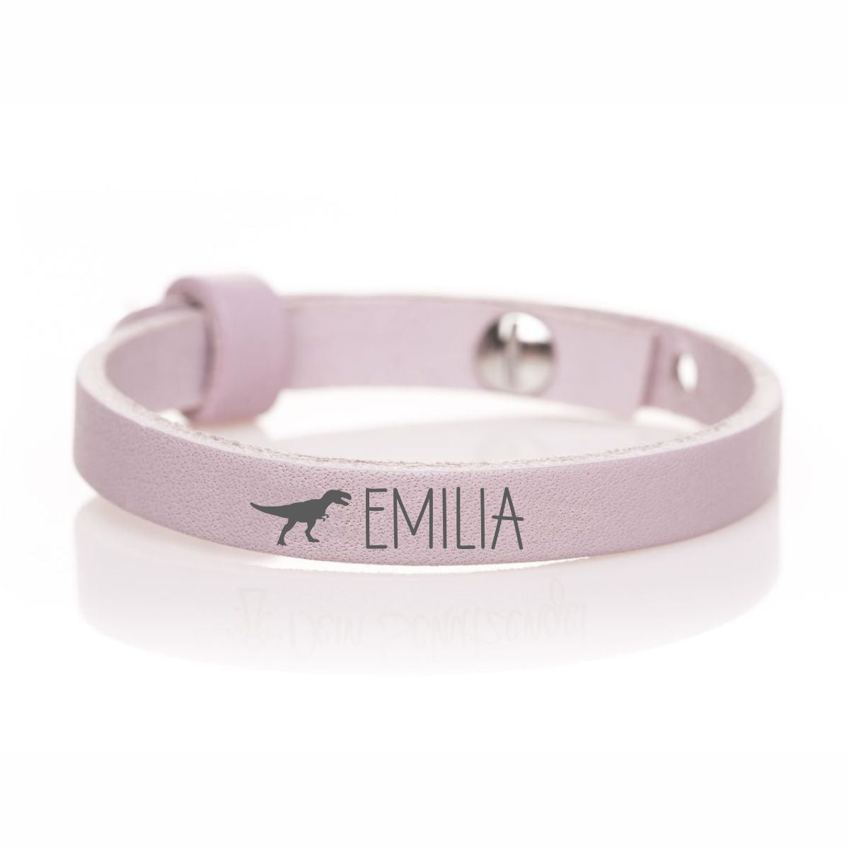 Lederarmband SOS einfach rosa mit Wunschgravur und Holzkarte Stift