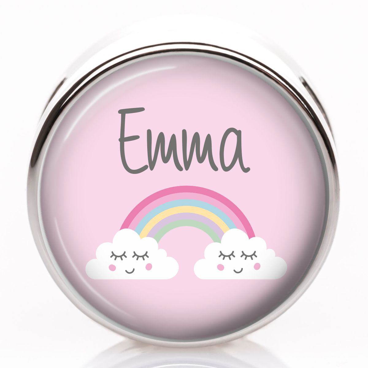Schiebeperle Regenbogen rosa mit Wunschtext