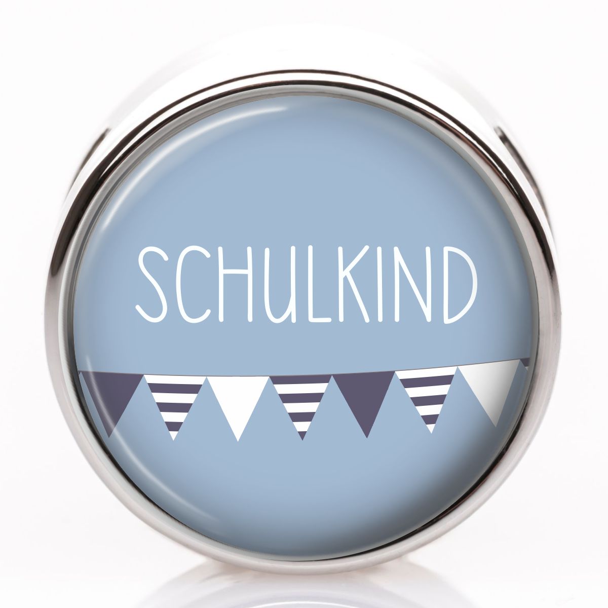 Lederarmband einfach hellblau Schulkind und Wimpel Wunschtext 2 Schiebeperlen