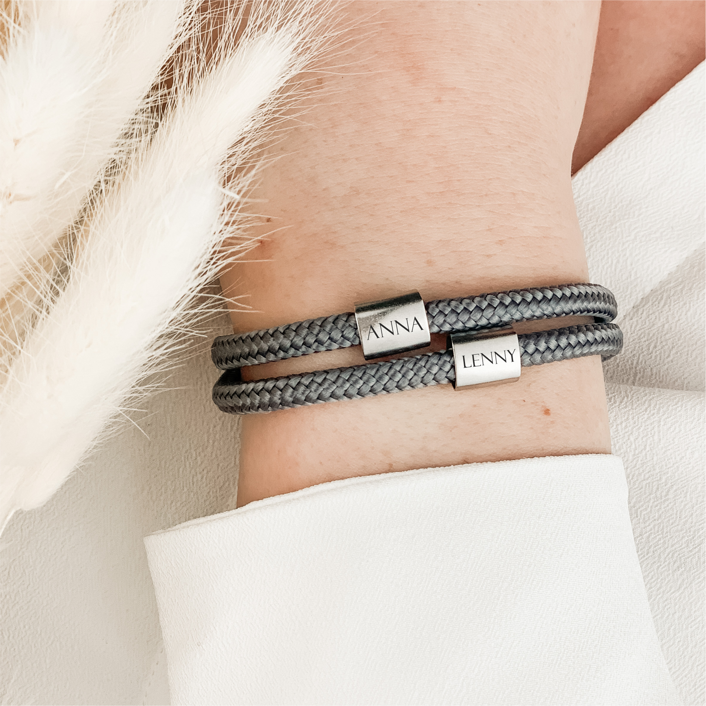 Extra Edelstahlperle SILBER für Segelseilarmband oder Wickelarmband