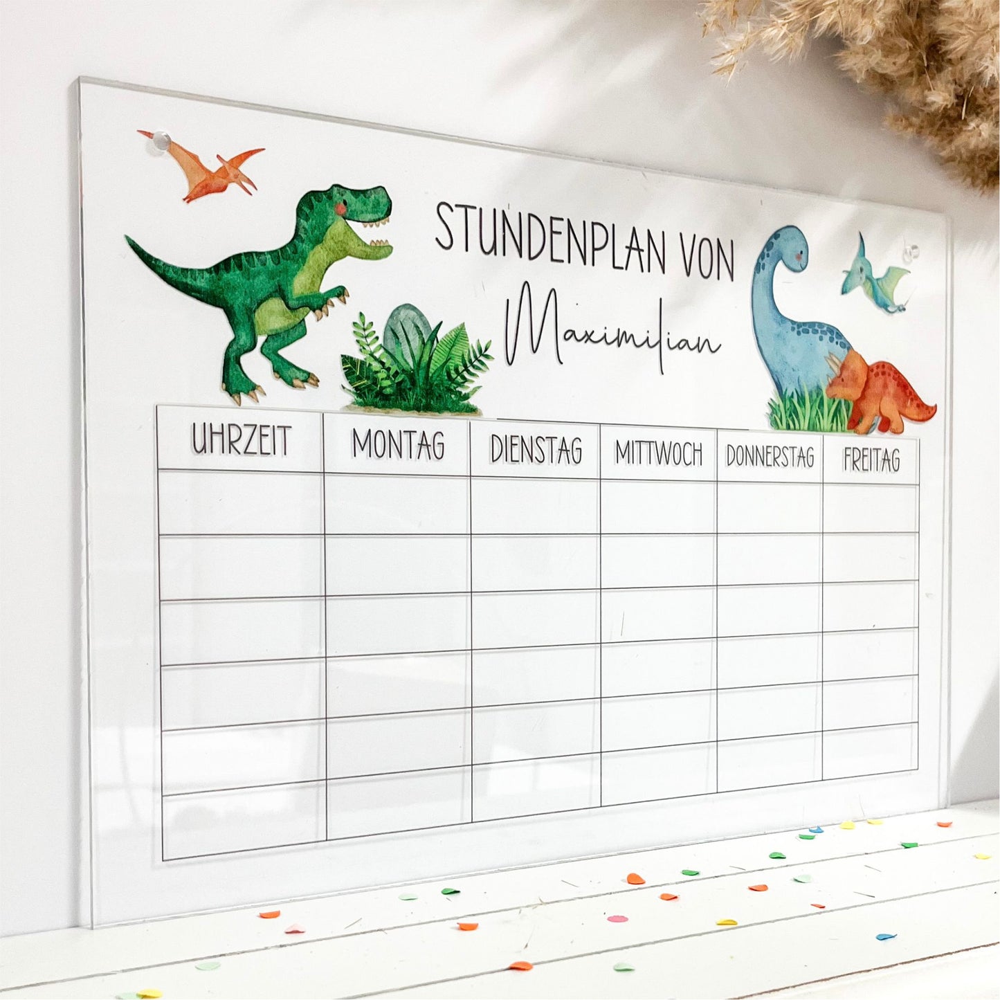 Stundenplan A4 zum Abwischen - Dinosaurier