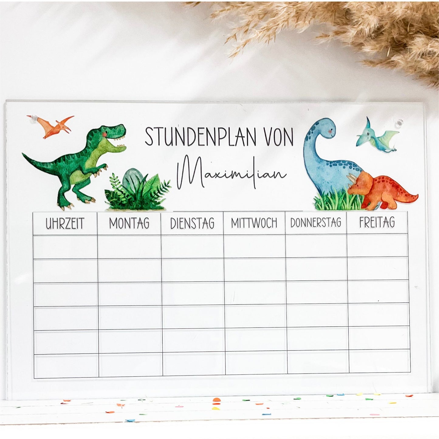 Stundenplan A4 zum Abwischen - Dinosaurier