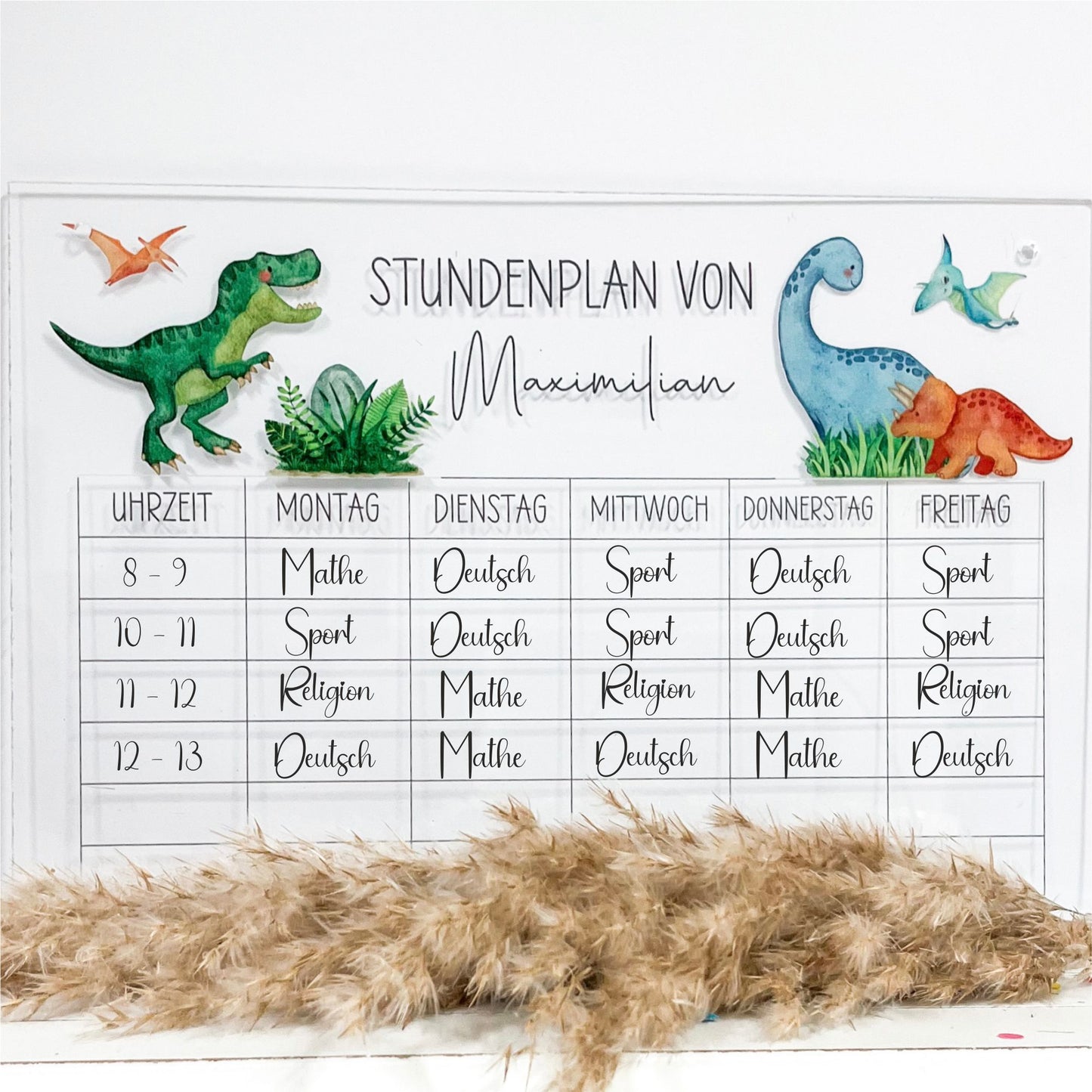 Stundenplan A4 zum Abwischen - Dinosaurier