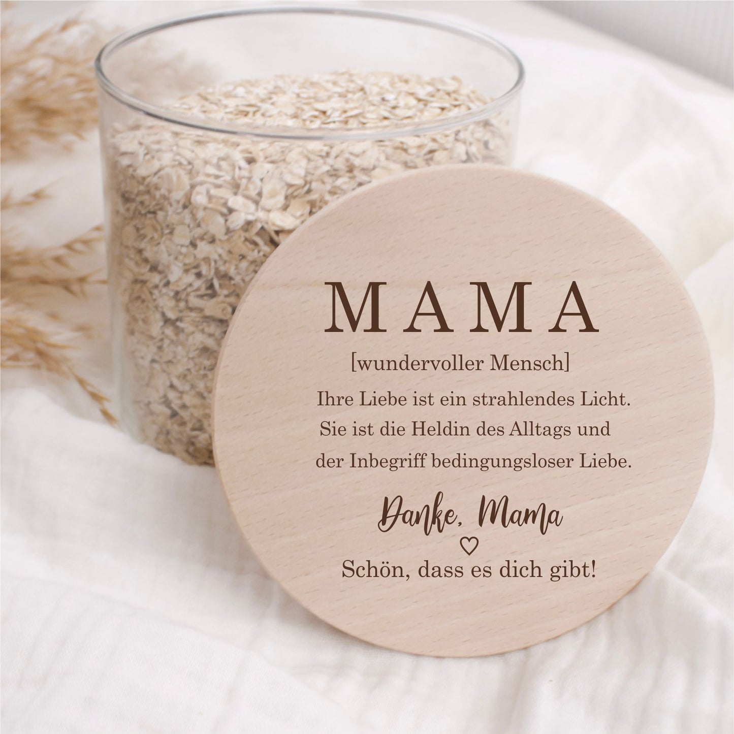 Vorratsglas 530ml mit Holzdeckel - Definition Mama