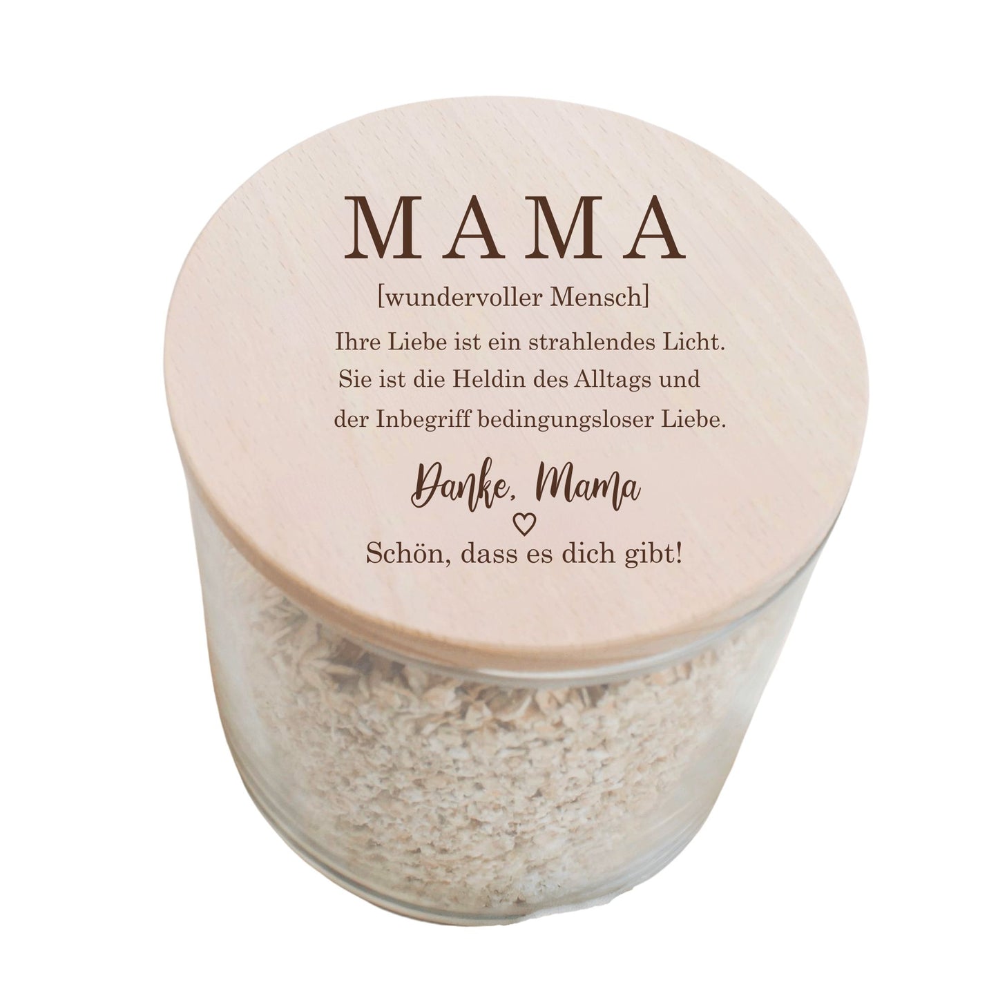 Vorratsglas 530ml mit Holzdeckel - Definition Mama