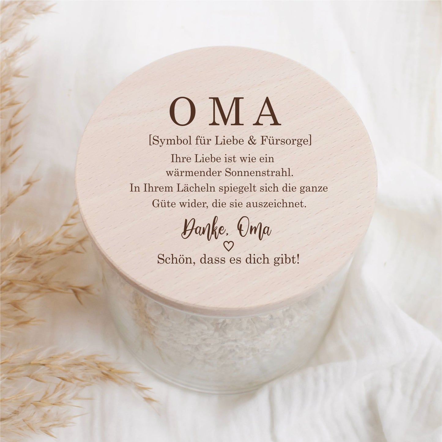 Vorratsglas 530ml mit Holzdeckel - Definition Oma