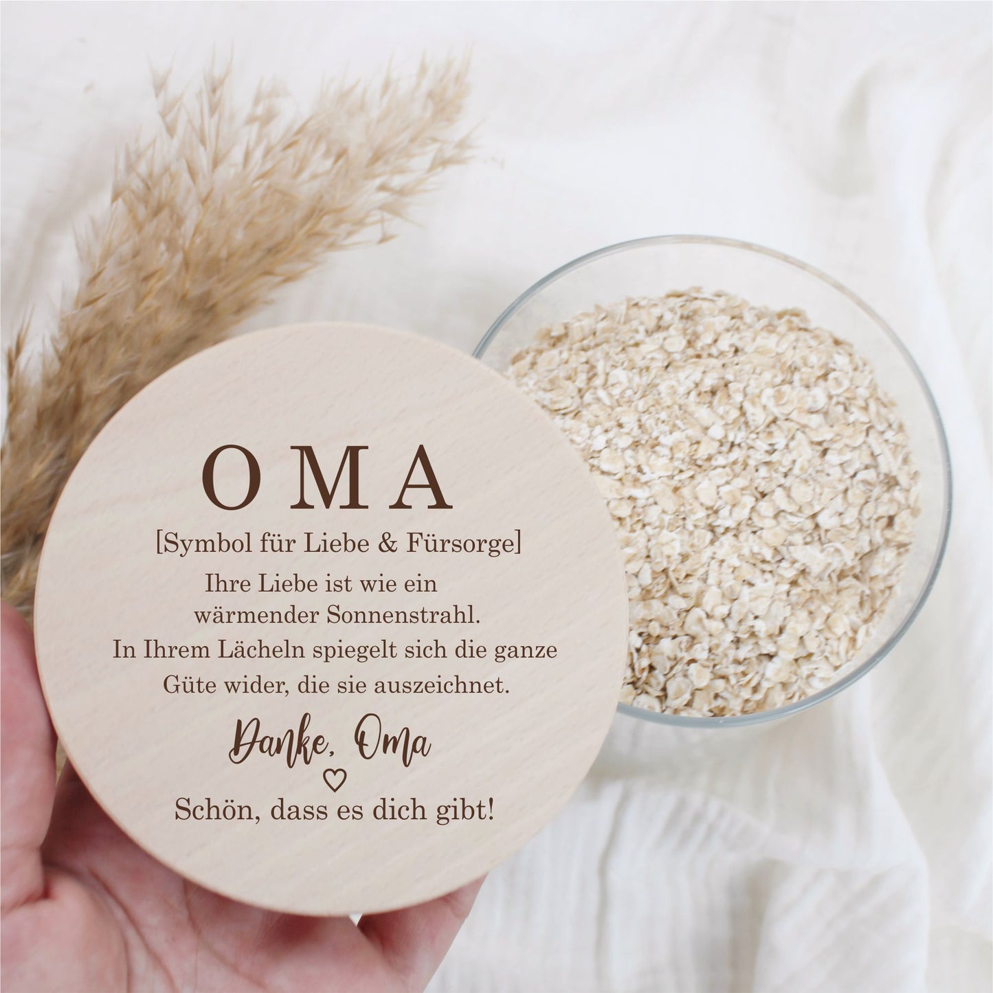 Vorratsglas 530ml mit Holzdeckel - Definition Oma