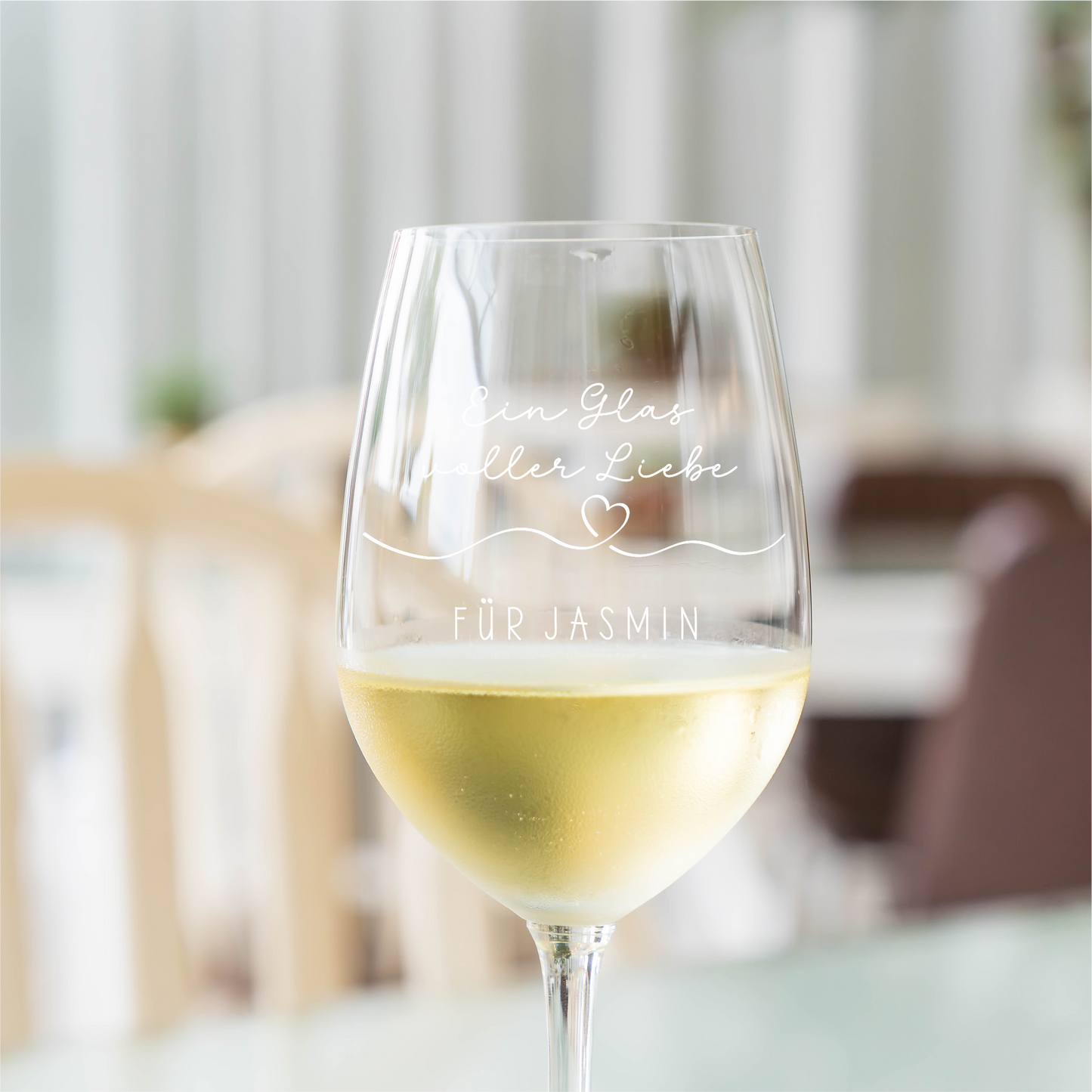 Weinglas Ein Glas voller Liebe mit Wunschtext