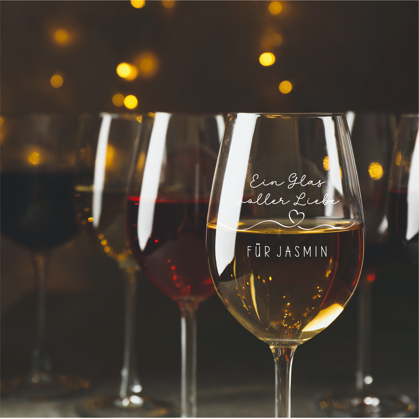 Weinglas Ein Glas voller Liebe mit Wunschtext