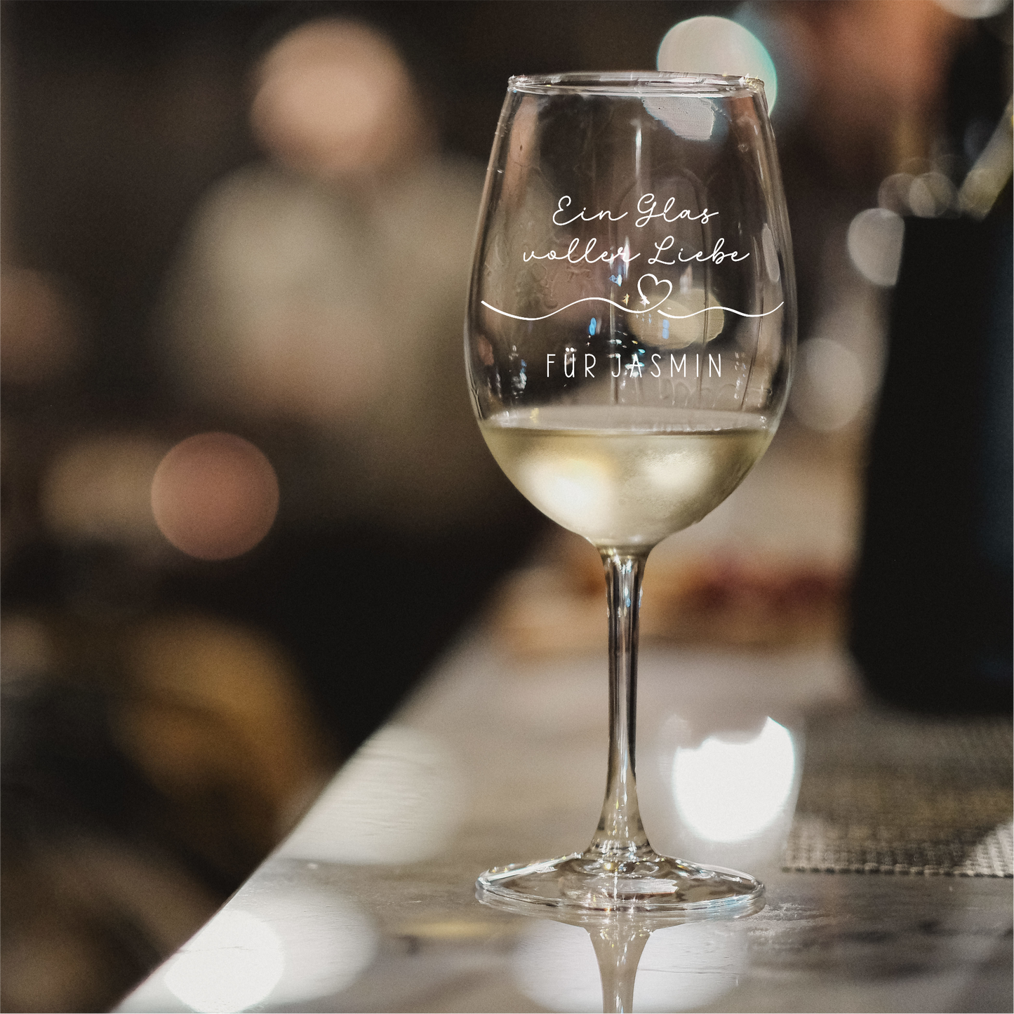 Weinglas Ein Glas voller Liebe mit Wunschtext