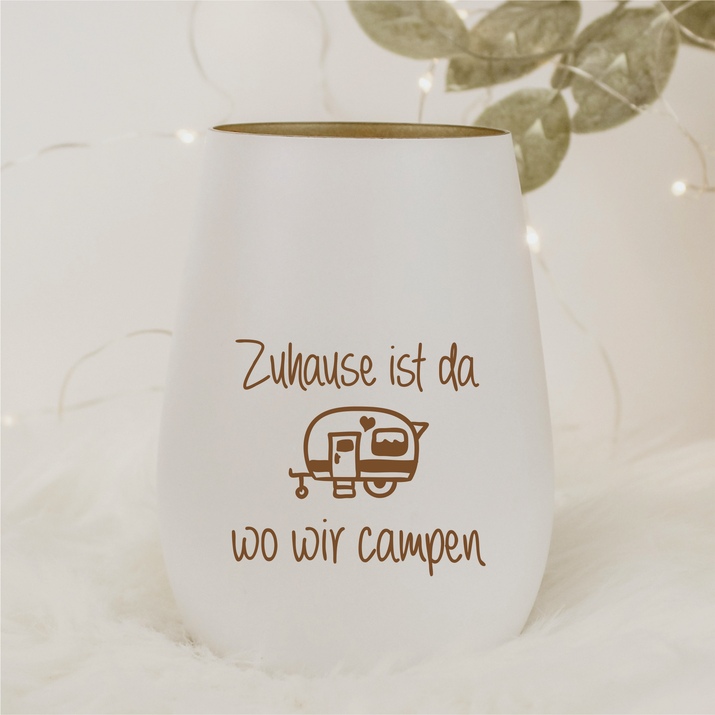 Windlicht Zuhause ist da wo wir campen