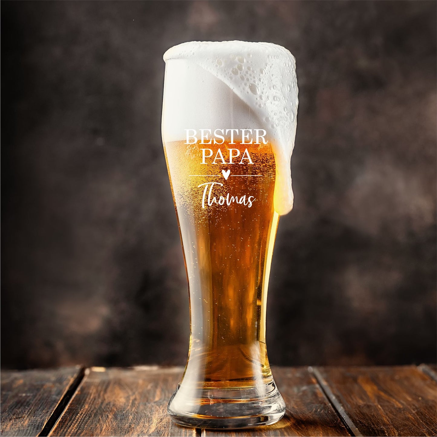 Weizenbierglas Leonardo - bester Papa mit Wunschtext