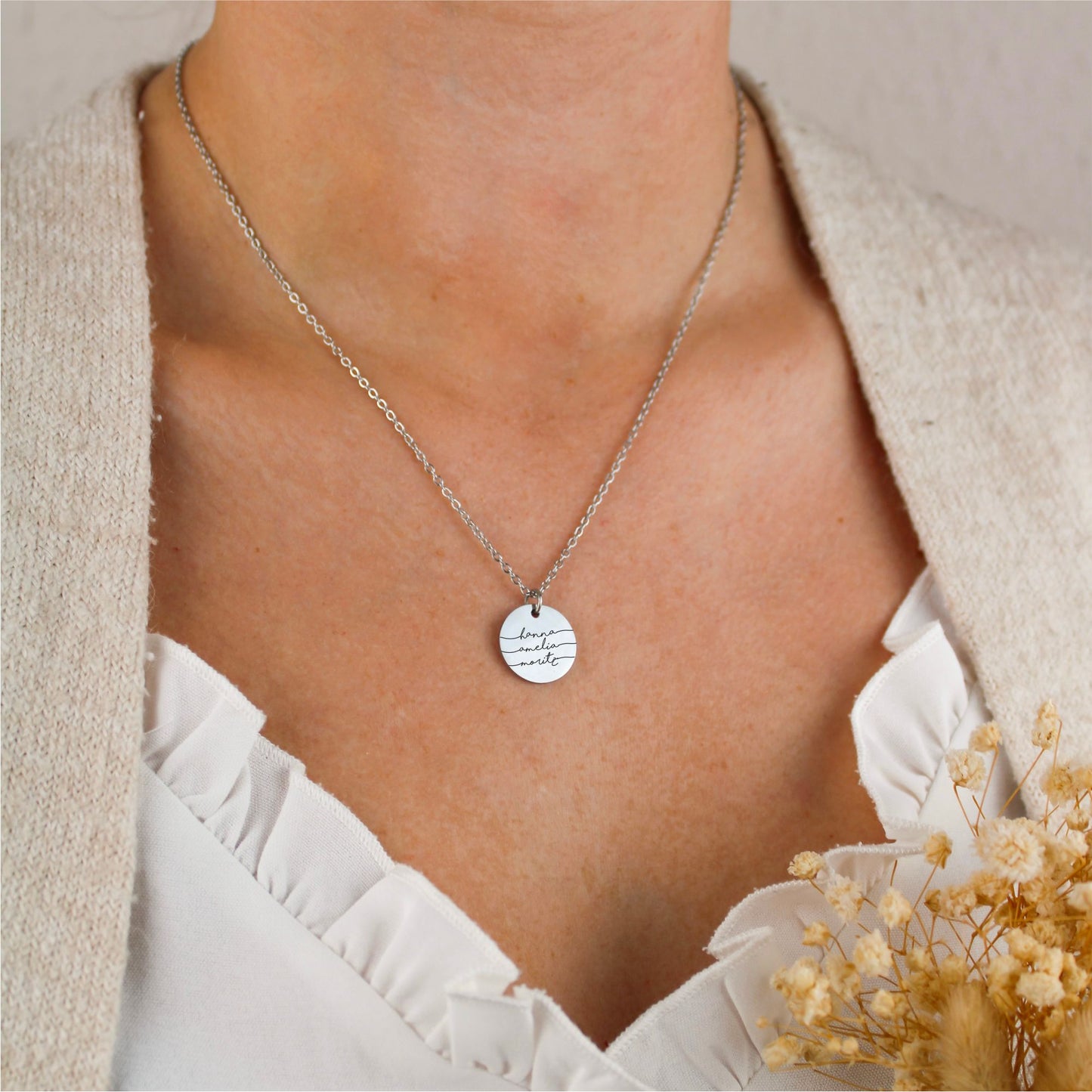 Edelstahlkette Wunschnamen, Kette mit Namen, Kette Geschenk, Kette personalisierbar, Kette Erinnerung, Kette Familie