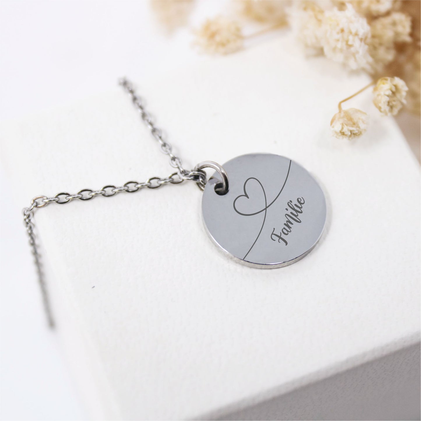 Edelstahlkette Wunschnamen, Kette mit Namen, Kette Geschenk, Kette personalisierbar, Kette Erinnerung, Kette Familie