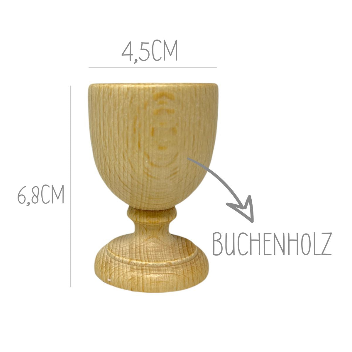 Holzeierbecher mit Hase und Wunschtext
