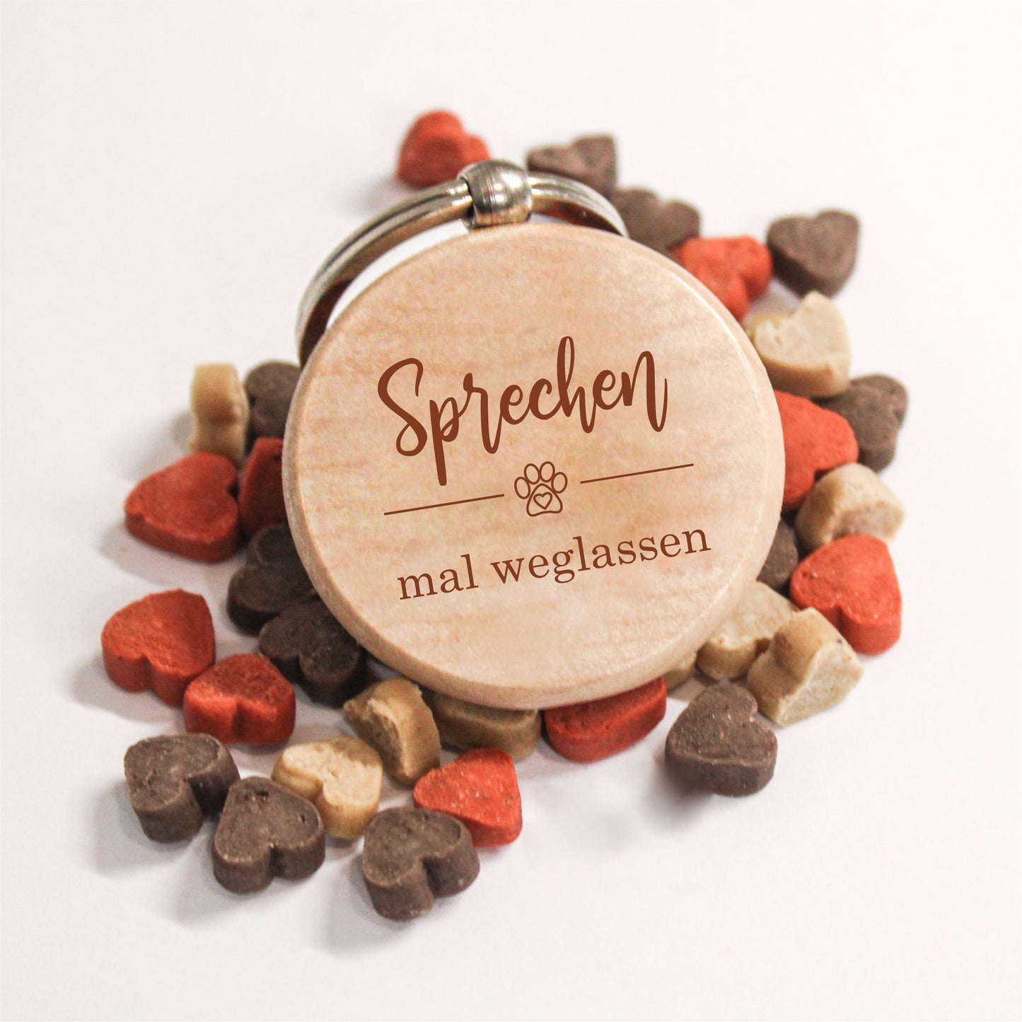 Schlüsselanhänger Holz "Sprechen mal weglassen" Fenjas Art