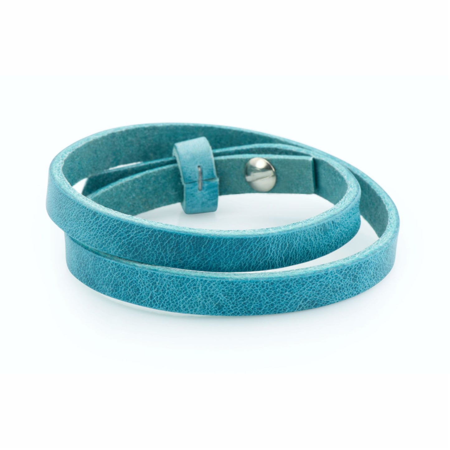 Lederarmband doppelt aquamarine