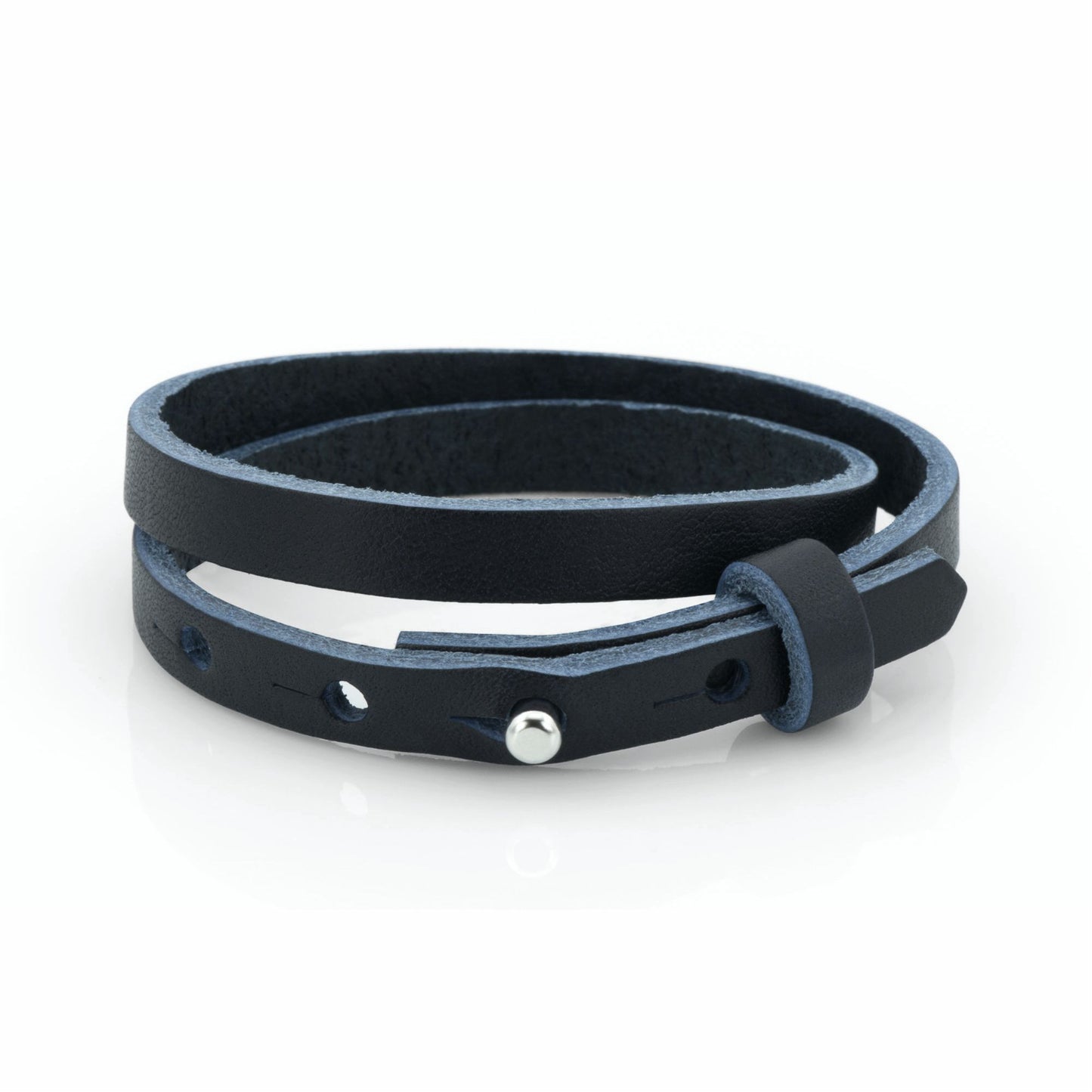 Lederarmband doppelt dunkelblau