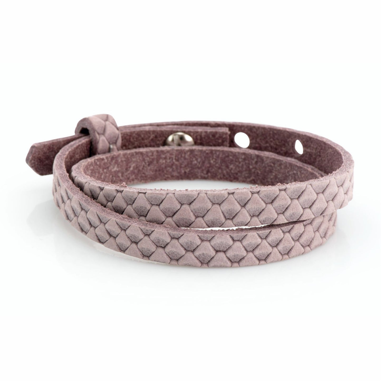 Lederarmband doppelt rosa Reptilienmuster