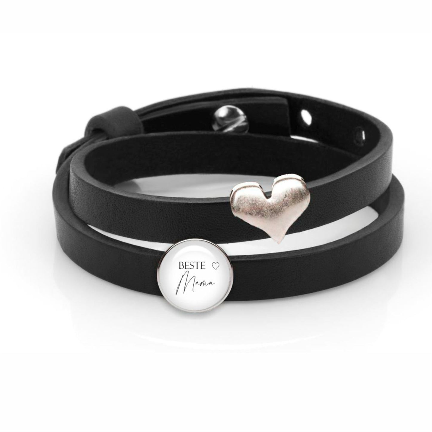 Lederarmband doppelt schwarz