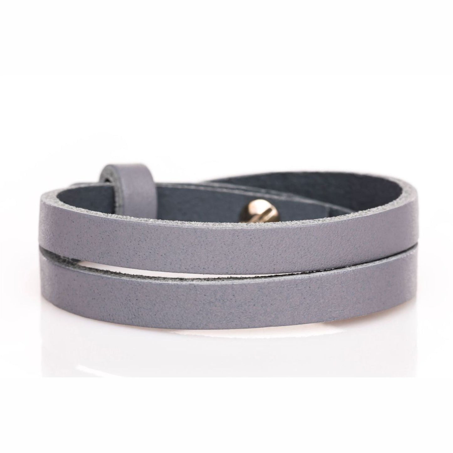 Lederarmband doppelt steingrau