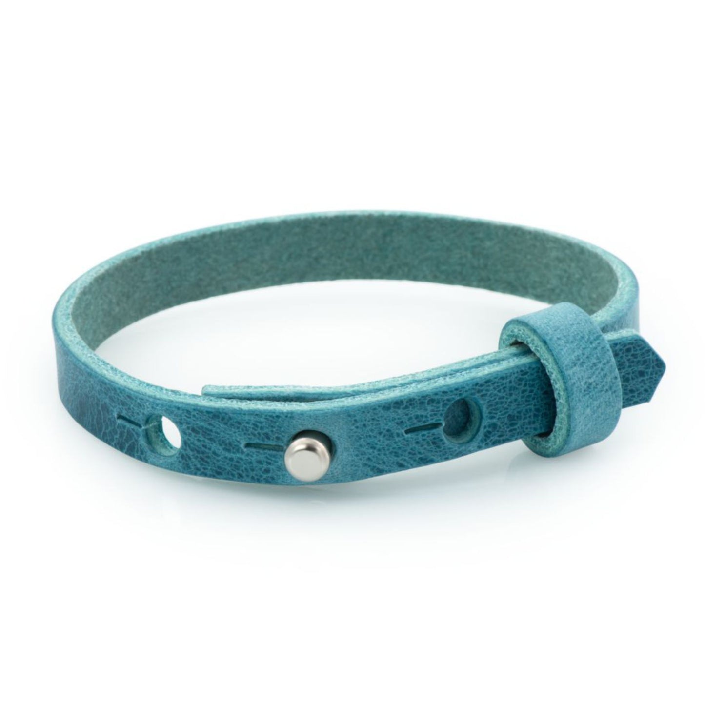 Lederarmband einfach aquamarine