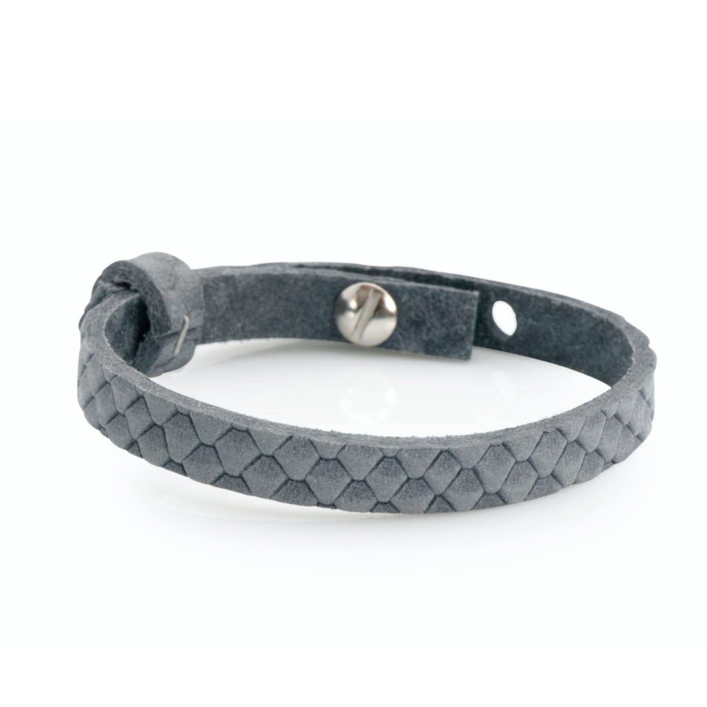 Lederarmband einfach grau Reptilienmuster