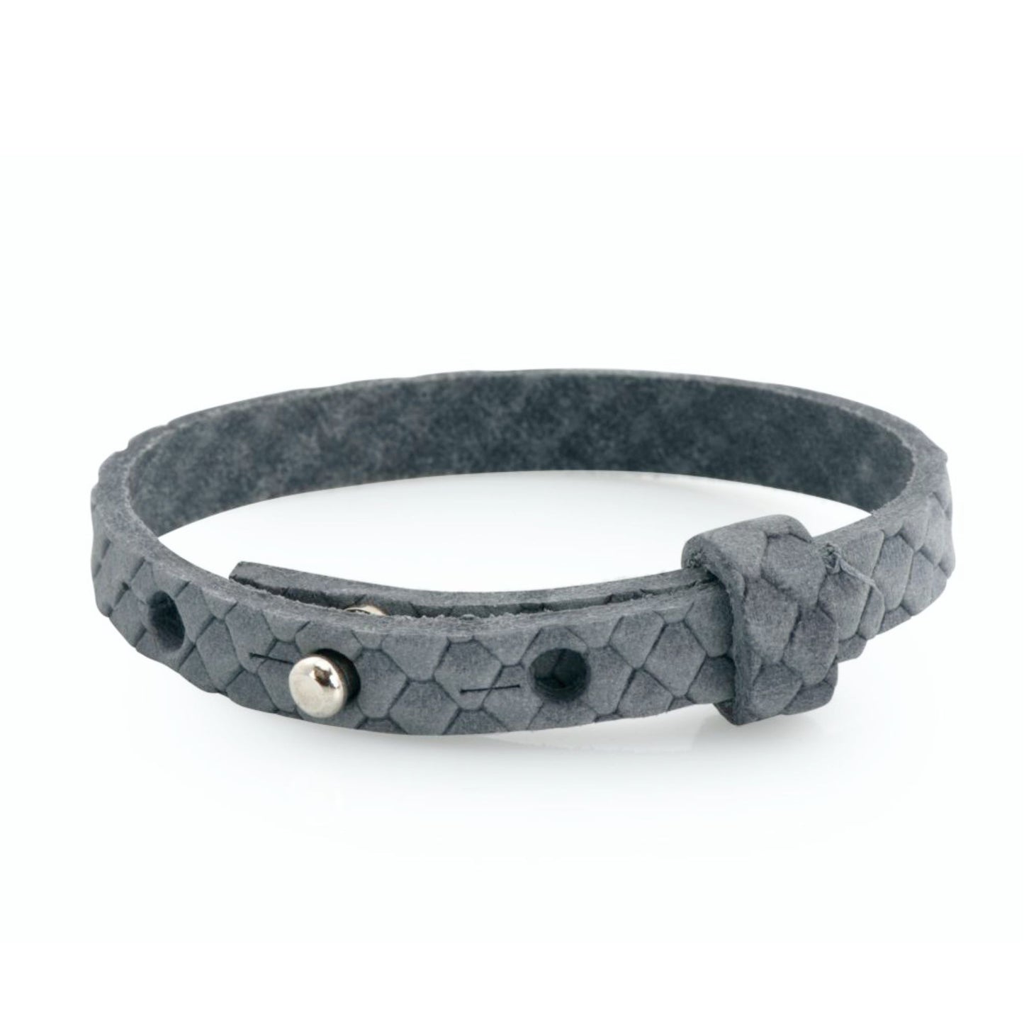 Lederarmband einfach grau Reptilienmuster