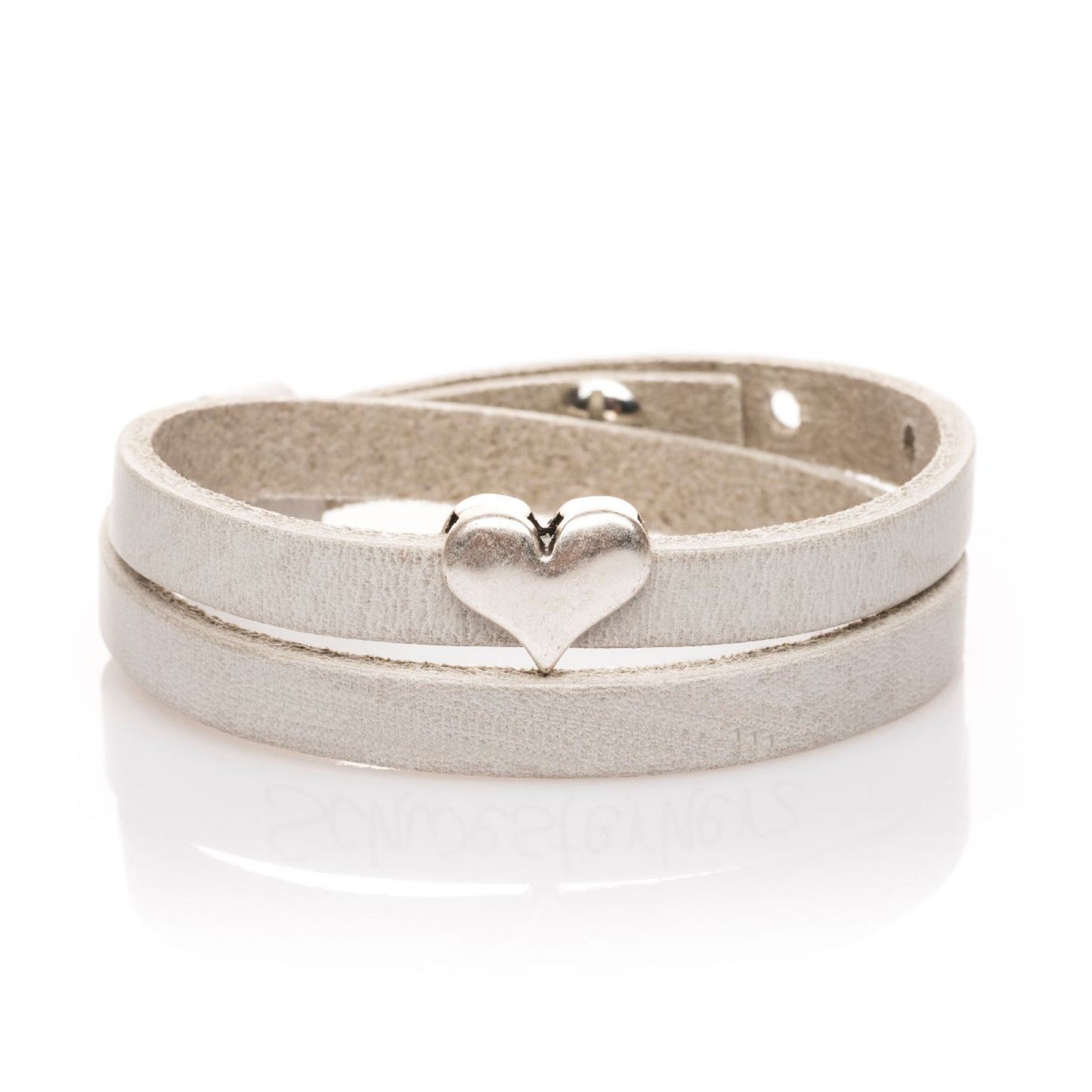 Lederarmband doppelt hellgrau