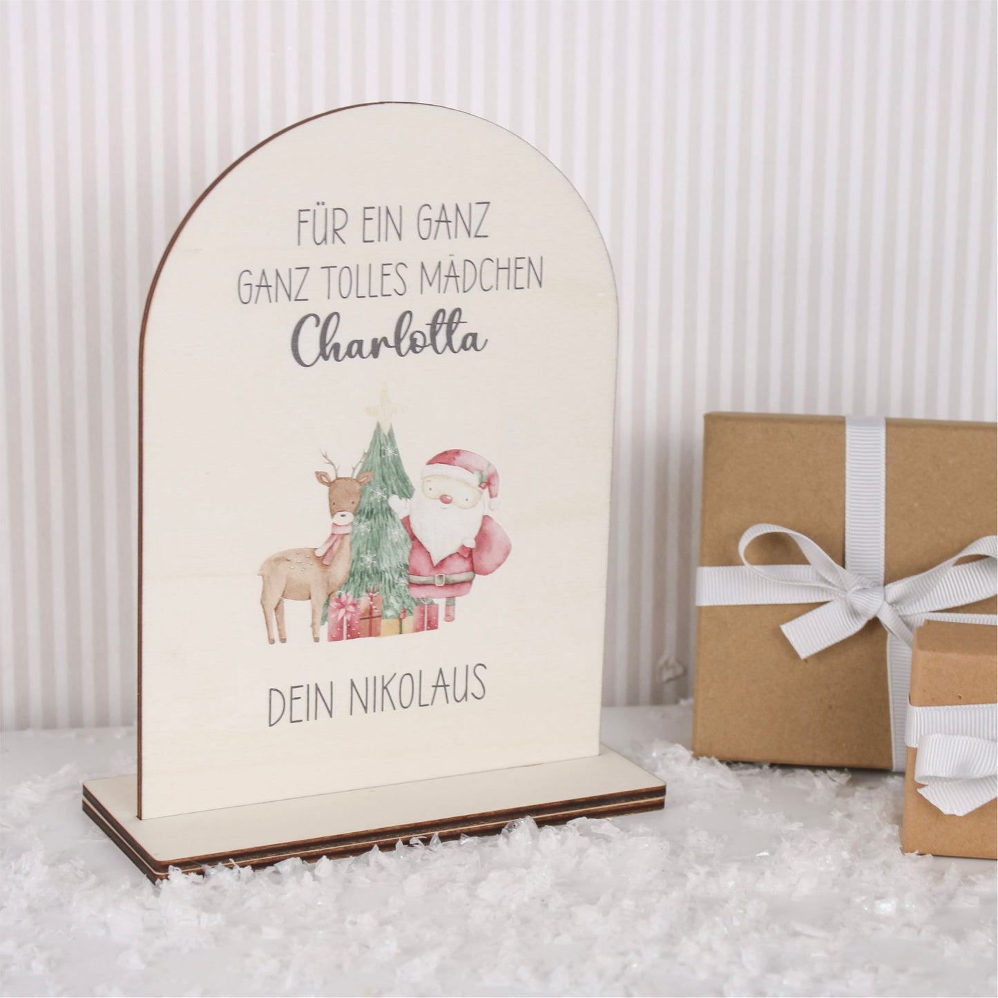 Nikolaus Geschenkidee mit Wunschtext und Säckchen