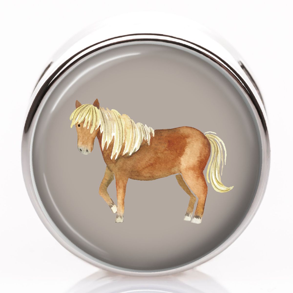 Schiebeperle Pferd beige