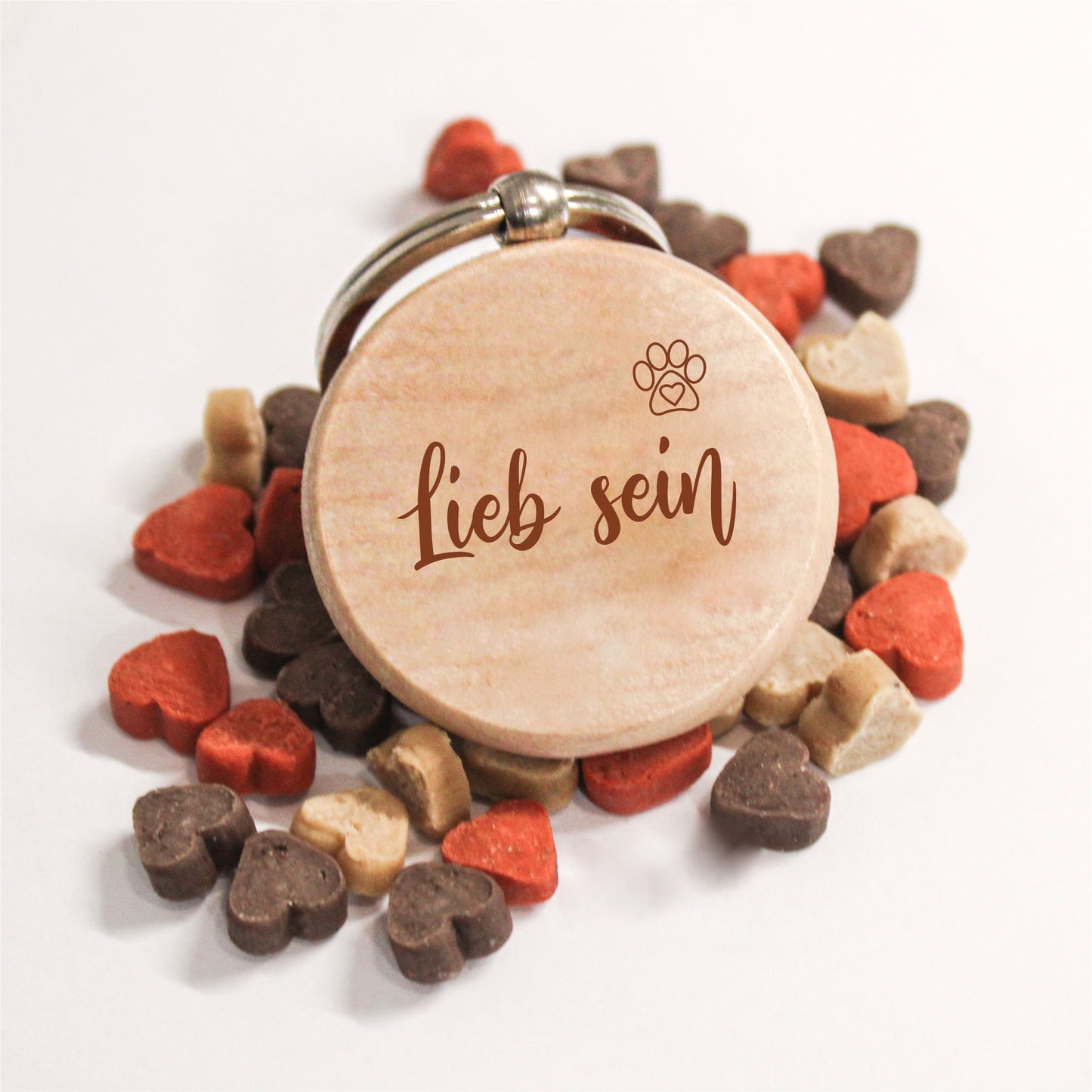 Schlüsselanhänger Holz "Lieb sein" Fenjas Art