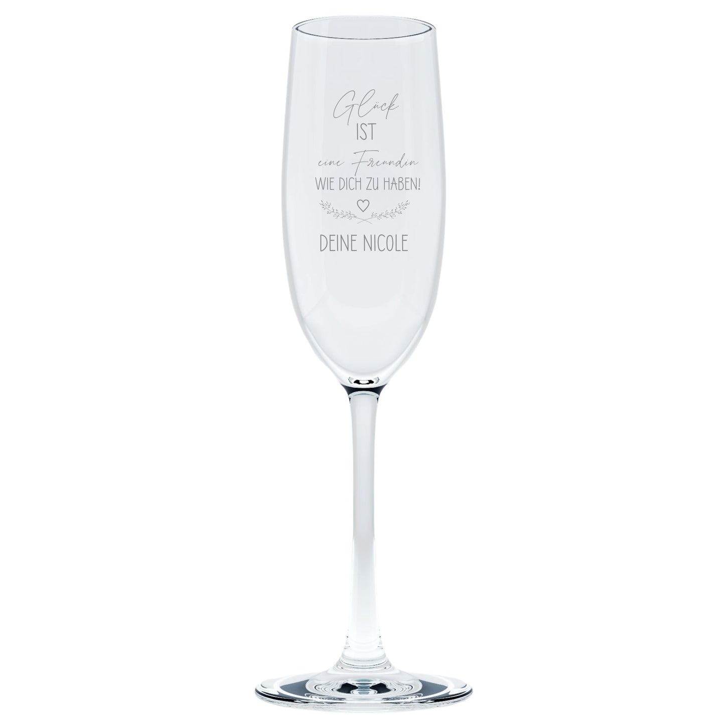 Sektglas Glück ist eine Freundin wie dich zu haben mit Wunschtext