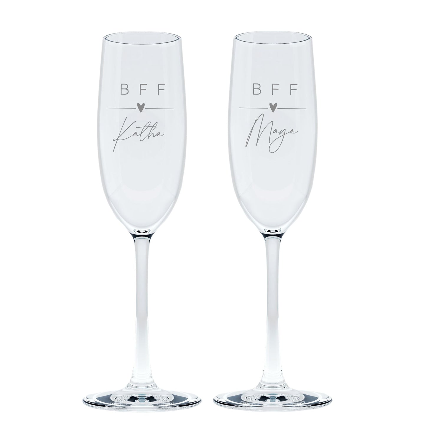 Sektglas Set BFF mit Wunschtext