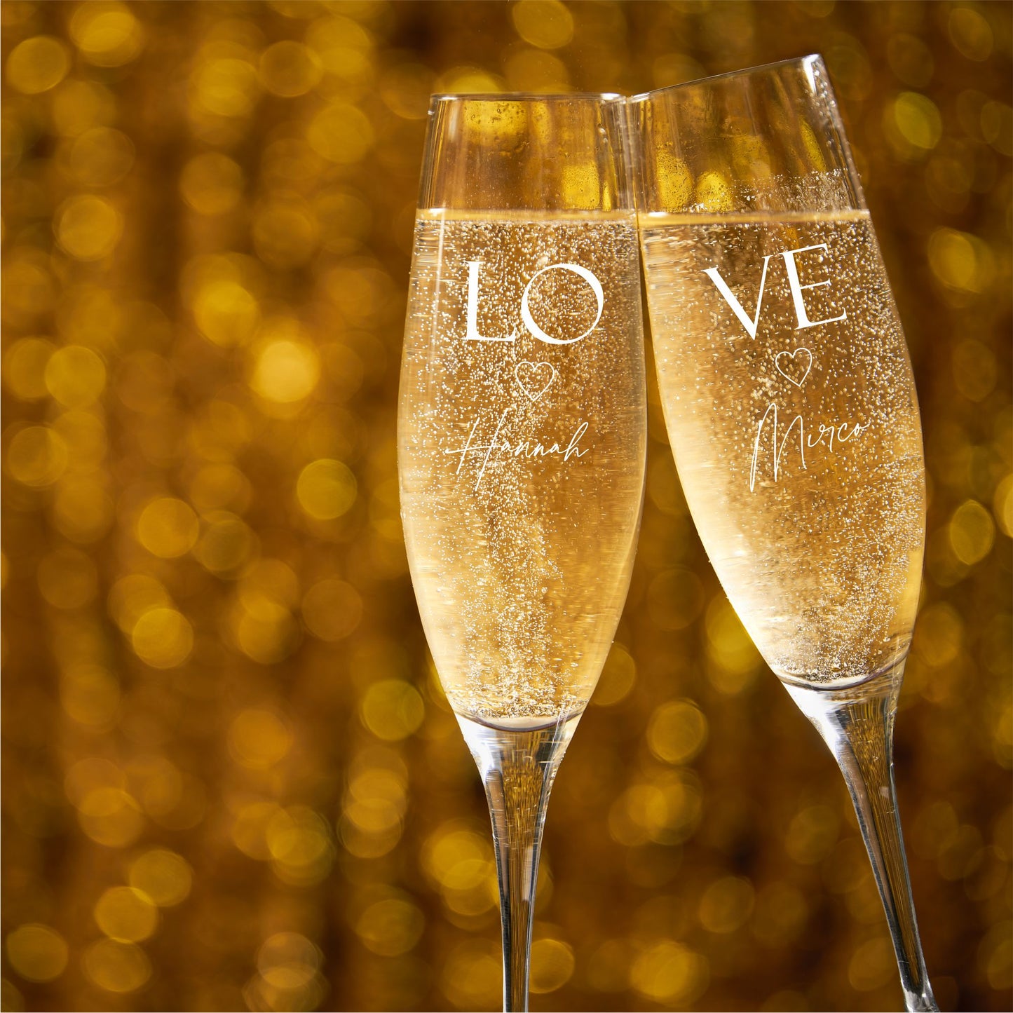 Sektglas Set LOVE mit Wunschtext