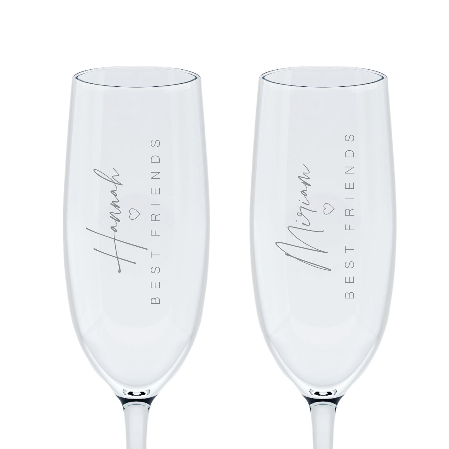 Sektglas Set - Gravur best friends mit Wunschtext