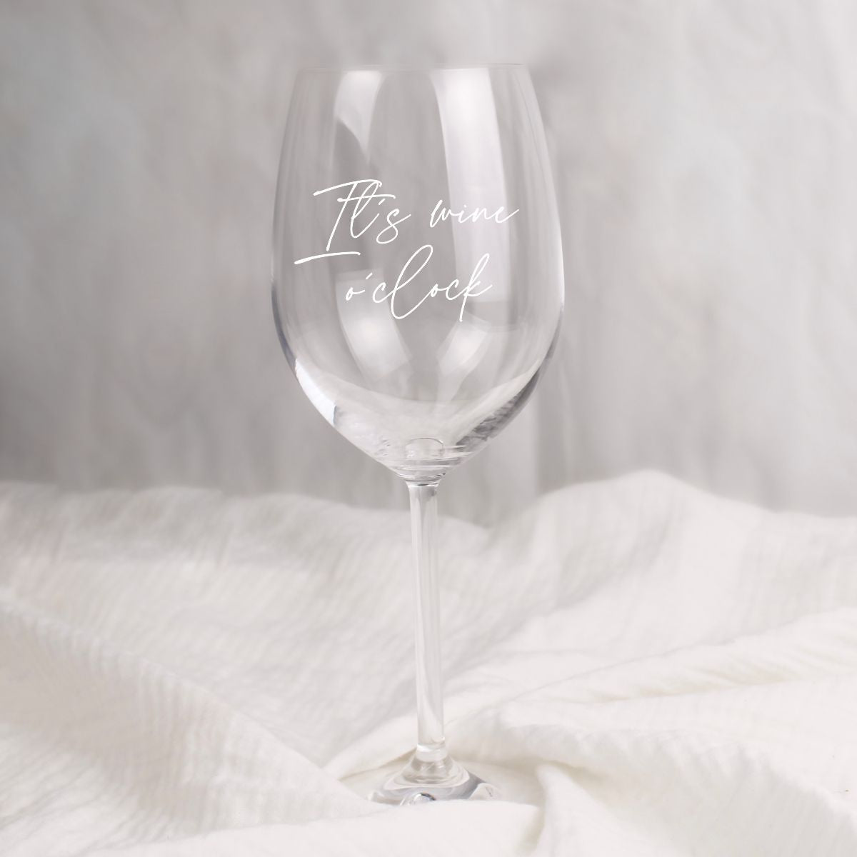 Weinglas It´s wine o clock