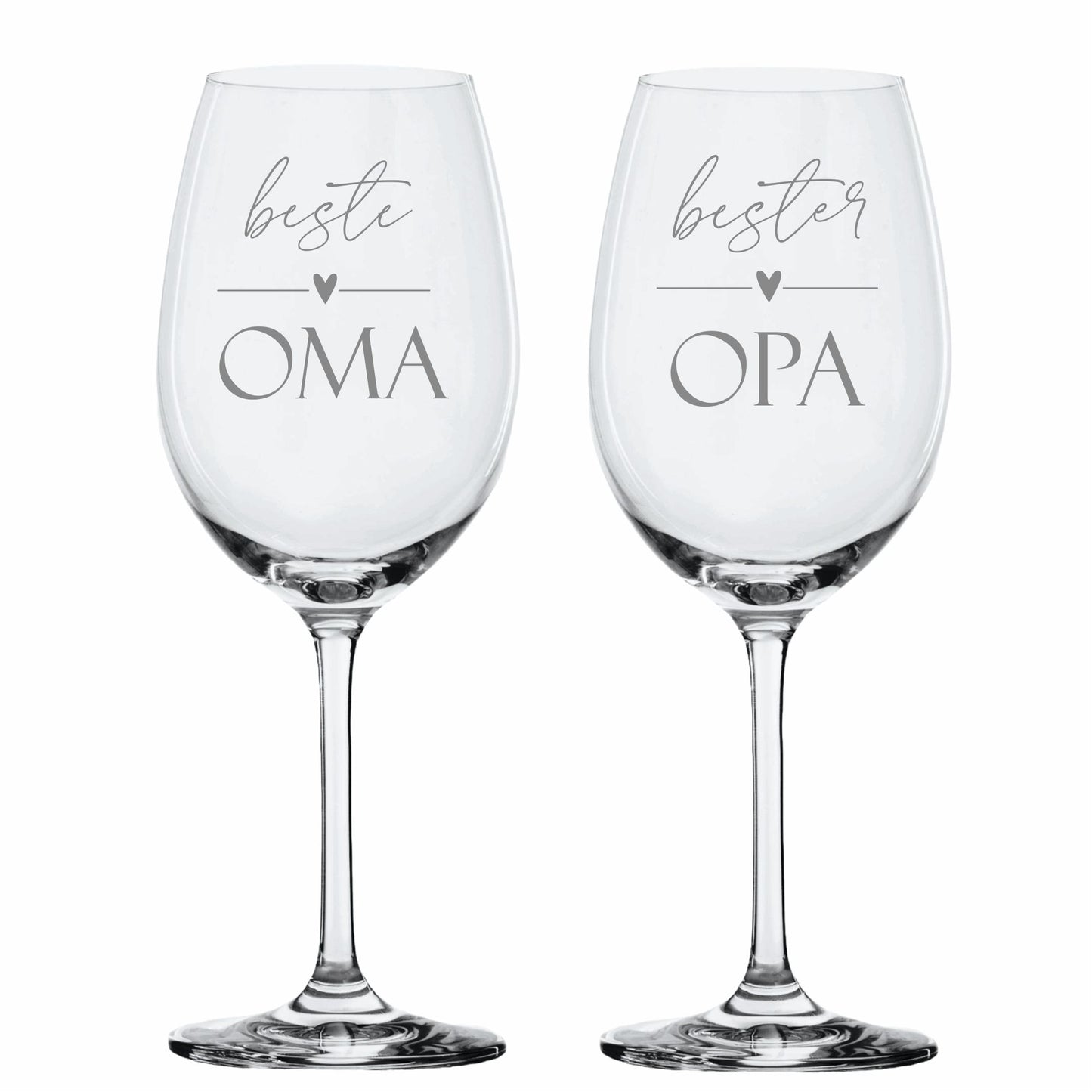Weinglas Set beste Oma und bester Opa