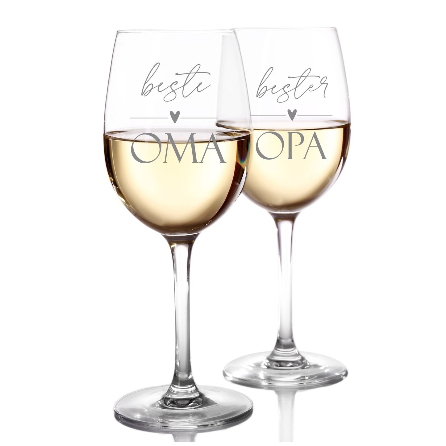 Weinglas Set beste Oma und bester Opa