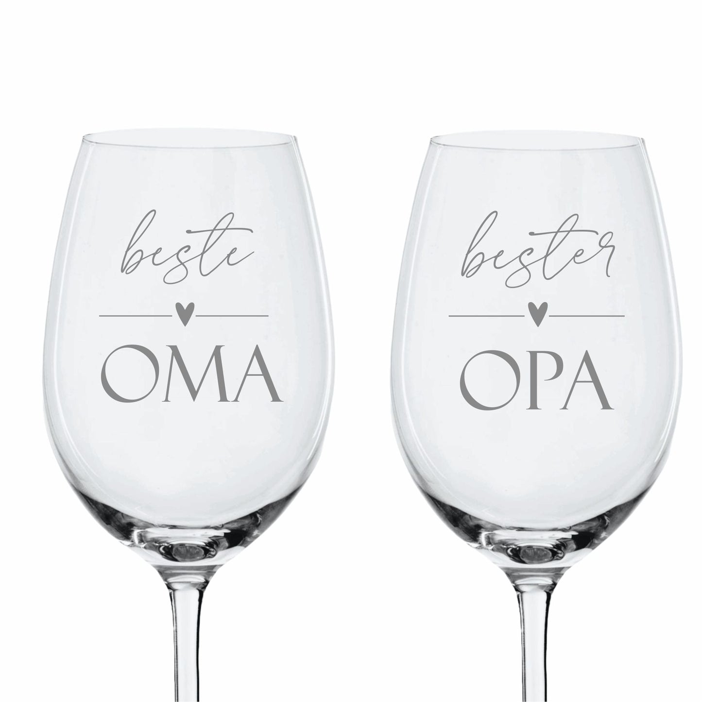 Weinglas Set beste Oma und bester Opa