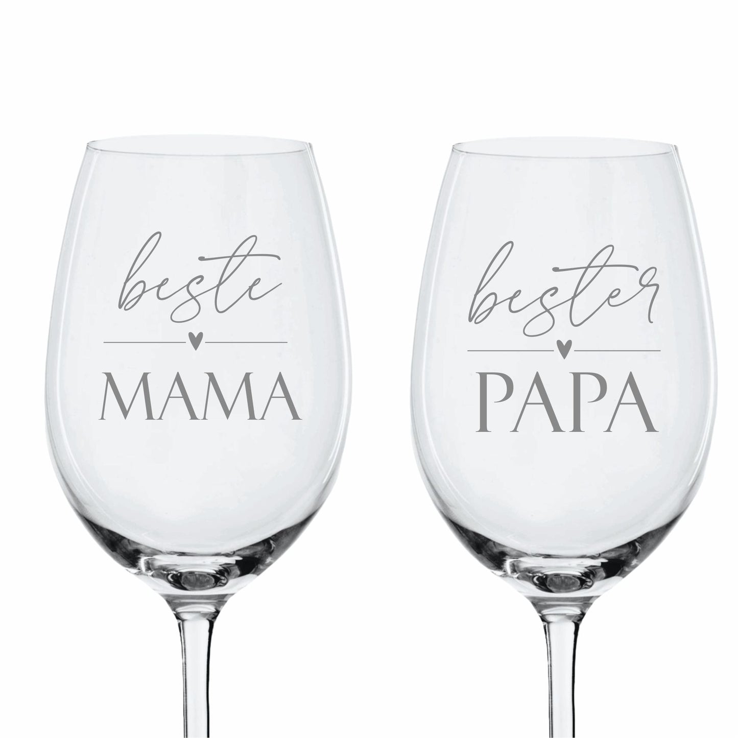 Weinglas Set beste Mama und bester Papa